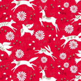 Starlit Hollow Red Metallic Fabric by Sian Summerhayes 100% Cotton